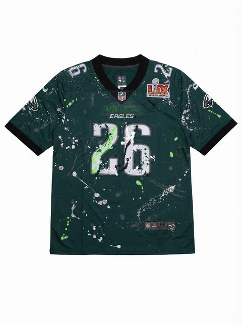 Miskeen Originals × Artful Villains One Of One Eagles Jersey- Midnight Green